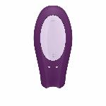 Смарт-вібратор для пар Satisfyer Double Joy Violet із широким кліторальним стимулятором - мініатюра 3