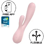 Смарт вібратор-кролик Satisfyer Mono Flex Mauve, 2 мотори, керування через інтернет - мініатюра 1