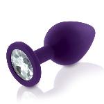Набір силіконових анальних пробок із кристалом Rianne S: Booty Plug Set Purple, діаметр 3,2см, 3,5см, 4,2см - мініатюра 4