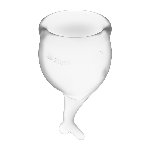 Набір менструальних чаш Satisfyer Feel Secure (transparent), 15мл і 20мл, мішечок для зберігання - мініатюра 2