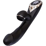 Вакуумний вібратор-кролик з підігрівом KISTOY A-King Pro Black, з LED-екраном - мініатюра 1