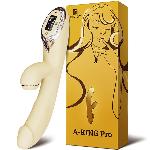 Вакуумний вібратор-кролик з підігрівом KISSTOY A-King Pro Yellow, з LED-екраном - мініатюра 3