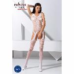 Бодістокінг з імітацією панчіх і ажурною вставкою Passion BS072 white - мініатюра 6