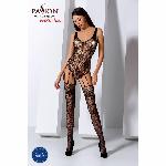 Ажурний бодістокінг з імітацією панчіх Passion BS074 black - мініатюра 6