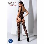 Ажурний бодістокінг з імітацією панчіх Passion BS074 black - мініатюра 5