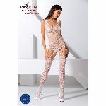 Ажурний бодістокінг з імітацією панчіх Passion BS074 white - мініатюра 5