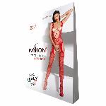 Відвертий бодістокінг з глибоким декольте Passion BS075 red - мініатюра 3