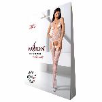 Відвертий бодістокінг з глибоким декольте Passion BS075 white - мініатюра 3