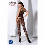 Ажурний бодістокінг з інтимними вирізами Passion BS076 black - мініатюра 5