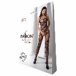 Ажурний бодістокінг з інтимними вирізами Passion BS076 black - мініатюра 3