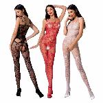 Ажурний бодістокінг з інтимними вирізами Passion BS076 red - мініатюра 5