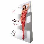Ажурний бодістокінг з інтимними вирізами Passion BS076 red - мініатюра 3
