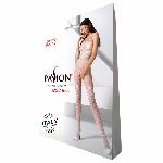 Ажурний бодістокінг з інтимними вирізами Passion BS076 white - мініатюра 3