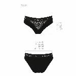 Трусики з широкою гумкою і мереживом Passion PS001 PANTIES L, black - мініатюра 3