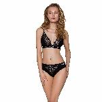 Трусики з широкою гумкою і мереживом Passion PS001 PANTIES L, black - мініатюра 6