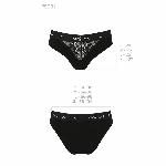 Трусики з широкою гумкою і мереживом Passion PS001 PANTIES M, black - мініатюра 3