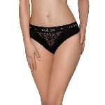 Трусики з широкою гумкою і мереживом Passion PS001 PANTIES M, black - мініатюра 1