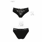 Трусики з широкою гумкою і мереживом Passion PS001 PANTIES S, black - мініатюра 3
