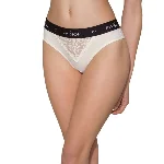 Трусики з широкою резинкою і мереживом Passion PS001 PANTIES XL, ecru - мініатюра 1