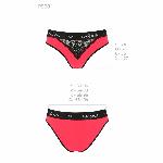 Трусики з широкою гумкою і мереживом Passion PS001 PANTIES L, red-black - мініатюра 5