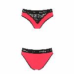 Трусики з широкою гумкою і мереживом Passion PS001 PANTIES L, red-black - мініатюра 4