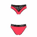 Трусики з широкою резинкою і мереживом Passion PS001 PANTIES XL, red-black - мініатюра 4