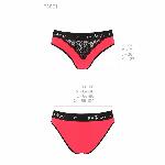 Трусики з широкою резинкою і мереживом Passion PS001 PANTIES XL, red-black - мініатюра 5