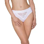 Трусики з широкою гумкою і мереживом Passion PS001 PANTIES L, white - мініатюра 1