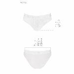 Трусики з широкою гумкою і мереживом Passion PS001 PANTIES S, white - мініатюра 5