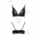 Еластичний топ з мереживом Passion PS001 TOP L, black - мініатюра 6