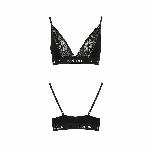 Еластичний топ з мереживом Passion PS001 TOP S, black - мініатюра 5
