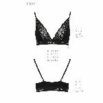 Еластичний топ з мереживом Passion PS001 TOP S, black - мініатюра 6