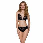 Еластичний топ з мереживом Passion PS001 TOP S, black - мініатюра 3