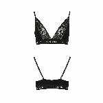 Еластичний топ з мереживом Passion PS001 TOP XL, black - мініатюра 3