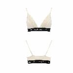 Еластичний топ з мереживом Passion PS001 TOP XL, ecru - мініатюра 2