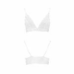 Еластичний топ з мереживом Passion PS001 TOP S, white - мініатюра 3
