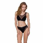 Трусики з прозорою вставкою Passion PS002 PANTIES M, black - мініатюра 6