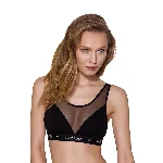 Топ з прозорою вставкою Passion PS002 TOP S, black - мініатюра 1