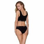 Трусики-сліпи з бавовни та еластаном Passion PS004 PANTIES S, black - мініатюра 5