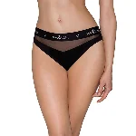Трусики з прозорою вставкою Passion PS006 PANTIES S, black - мініатюра 1