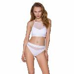Трусики з прозорою вставкою Passion PS006 PANTIES S, white - мініатюра 5