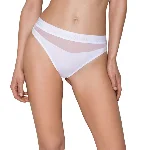 Трусики з прозорою вставкою Passion PS006 PANTIES S, white - мініатюра 1