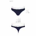 Спортивні трусики-стрінги Passion PS007 PANTIES S, navy blue - мініатюра 3