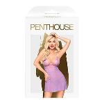 Міні-сукня з мереживним ліфом та стрінгами Penthouse - Bedtime Story Purple M/L - мініатюра 2