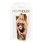 Бодістокінг з вирізом на животику Penthouse - Hot Nightfall Black S/L - мініатюра 4