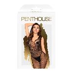 Бодістокінг з візерунком у вигляді крил та метелика Penthouse - Wild catch black S/L - мініатюра 3