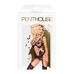 Бодістокінг із сюрреалістичним дизайном Penthouse - Wild virus black S/L - мініатюра 3
