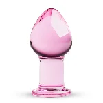Рожева анальна пробка зі скла Gildo Pink Glass Buttplug No. 27 - мініатюра 1