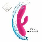 Гнучкий вібратор кролик з двома моторами FeelzToys Lea Rabbit Vibrator Rubine Red - мініатюра 5