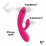 Гнучкий вібратор кролик з двома моторами FeelzToys Lea Rabbit Vibrator Rubine Red - мініатюра 6